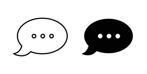 Message icon in black and white. vector icon pack for websites Illustrazione stock