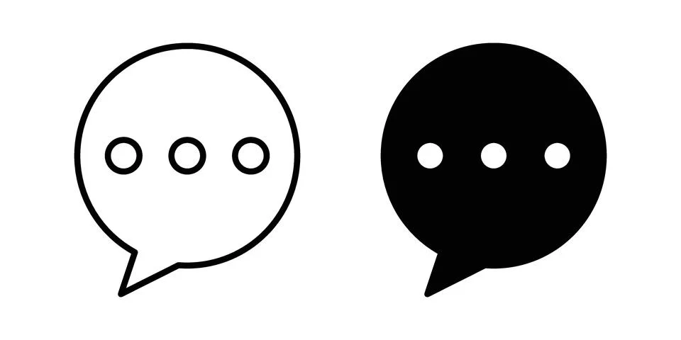 Message icon black vector isolated on white Illustrazione stock