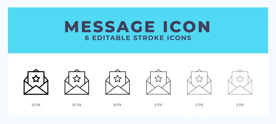 Message icon with different stroke. Vector illustration. Stock Illustration