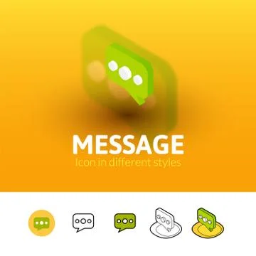 Message icon in different style Stock Illustration