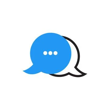 Message icon in flat style with background. Stock Illustration