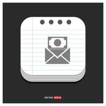 Message icon Gray icon on Notepad Style template Vector EPS 10 Free Icon Illustrazione stock