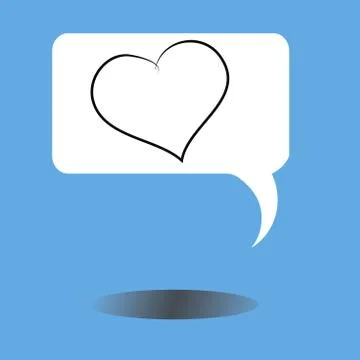 Message icon with heart and shadow Illustrazione stock