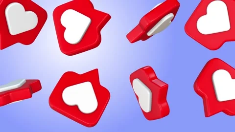 Message Icon with Heart Shape 3D Falling Animation. Love Message. Heart 3D. 4K Stock Footage 285960614