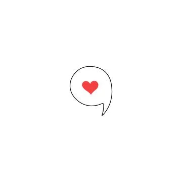Message icon with heart. Vector illustration eps 10 Stock Illustration