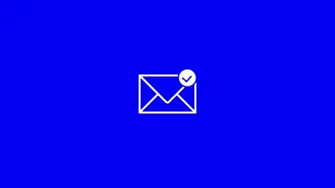 Message icon isolated and check mark icon. email animation with message ico.. Stock Footage 303032414
