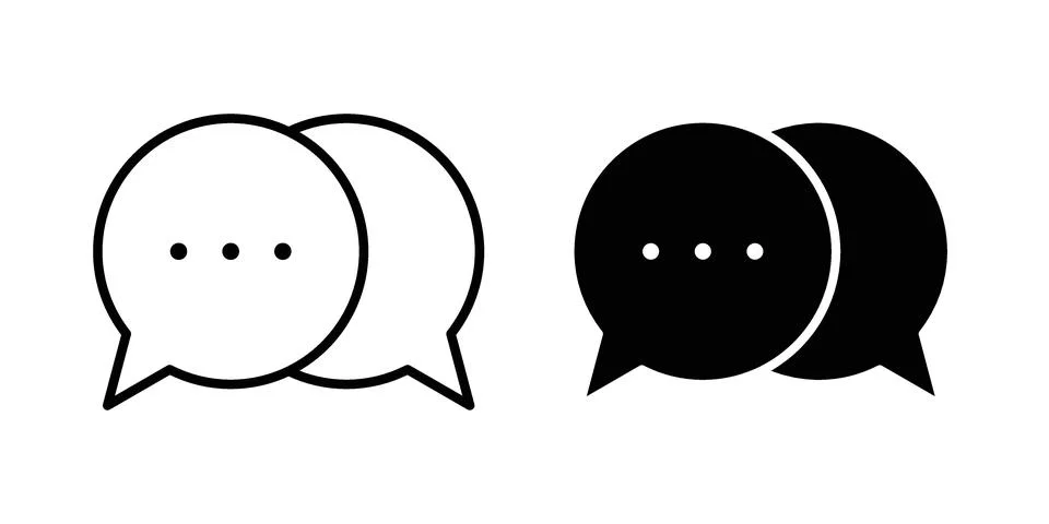 Message icon linear versions pack on white background Stock Illustration