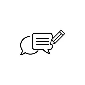 Message Icon. Mobile phone  chat sign, line style Stock Illustration