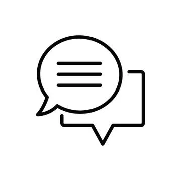 Message Icon. Mobile phone  chat sign, line style Stock Illustration