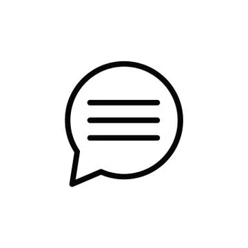 Message Icon. Mobile phone  chat sign, line style Stock Illustration