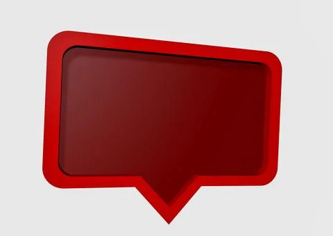 Message icon notification 3D, red color and white background Stock Illustration
