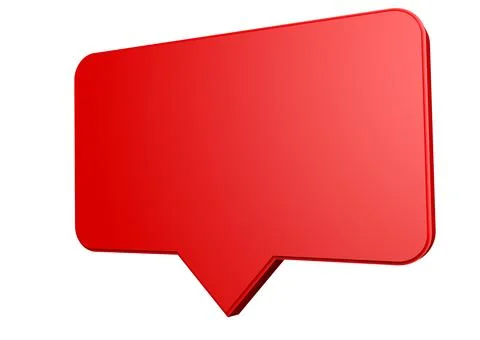 Message icon notification 3D, red color and white background Stock Illustration