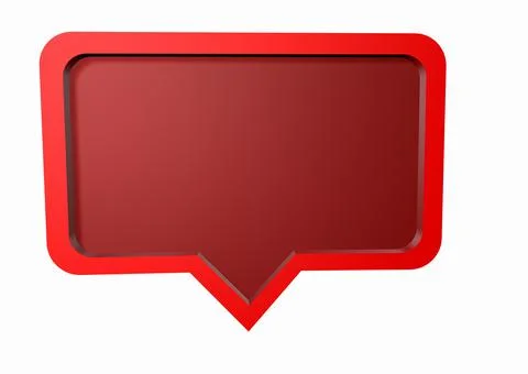 Message icon notification 3D, red color and white background Stock Illustration