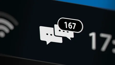 Message Icon with Notifications and Incoming Massage Counter on Monitor Screen Stock Footage 117405192