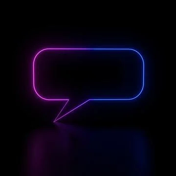 Message icon or Logo Neon Glowing 3D Illustration image Illustration