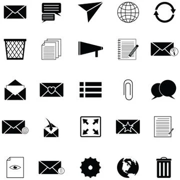 Message icon set Illustrazione stock