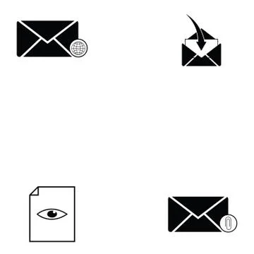 Message icon set Stock Illustration