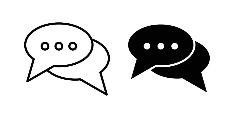 Message icon set modern line and solid style collection. Stock Illustration