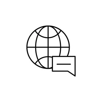 Message icon. Simple line, outline vector of globe icons for ui and ux, website Stock Illustration