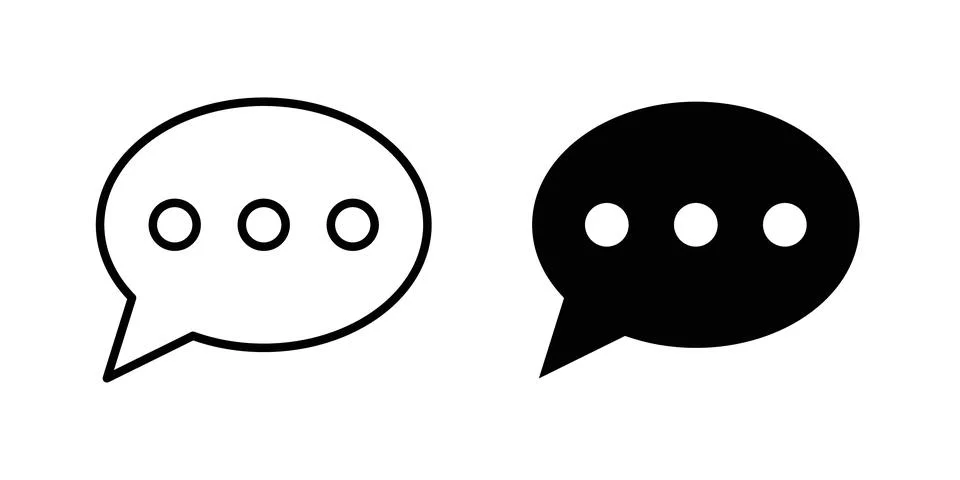 Message icon solid, line, and editable vector set. Illustrazione stock