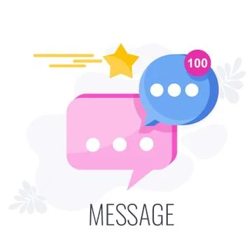Message icon. Text bubble box. Marketing Flat vector illustration. Illustrazione stock