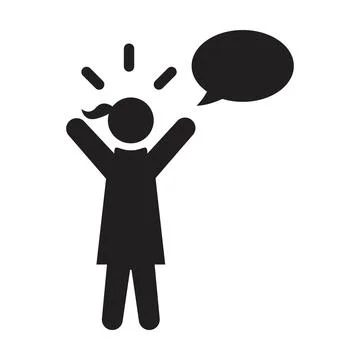 Message icon vector female person profile avatar with speech bubble symbol 스톡 일러스트