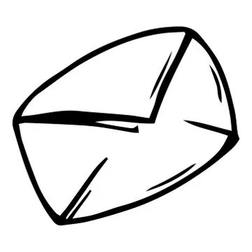 Message icon. Vector illustration envelope. Hand drawn envelope, message. Stock Illustration
