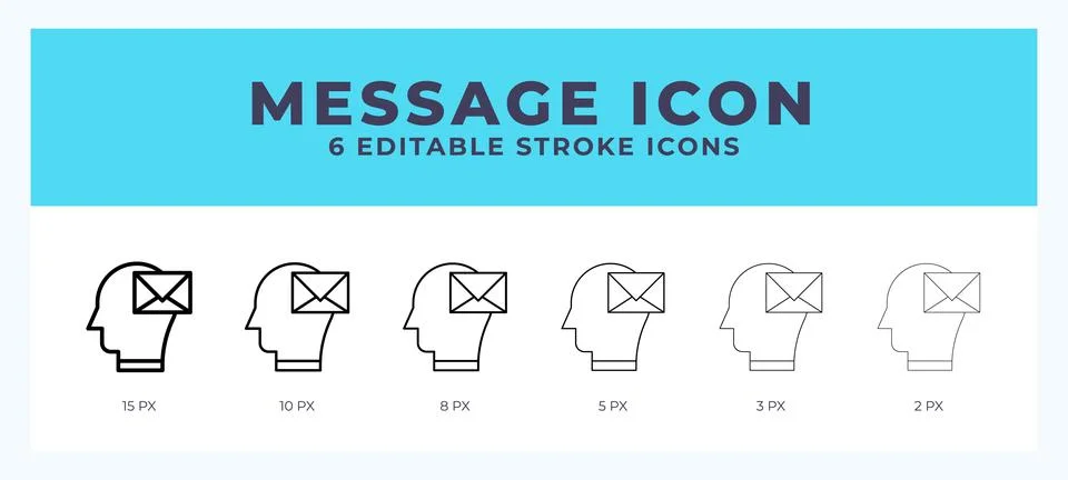 Message icon vector for web. And mobile app. Editable stroke outline icon. Stock Illustration