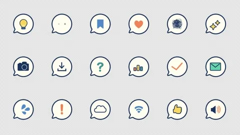 Message Icons – Communication and Chat Animation Pack (5 Second Loop) Stock Footage 310980389
