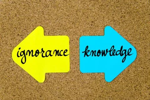 Message Ignorance versus Knowledge Stock Photos