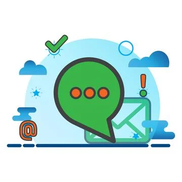 Message illustration. Flat vector icon. Stock Illustration