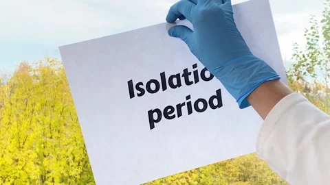 Message Isolation period. Post covid Video stock 163976686