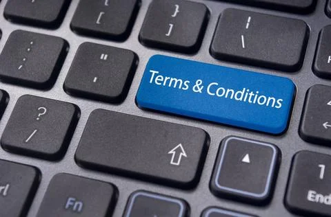 Message on keyboard, for terms and conditions concepts. message on keyboar... Stock Photos