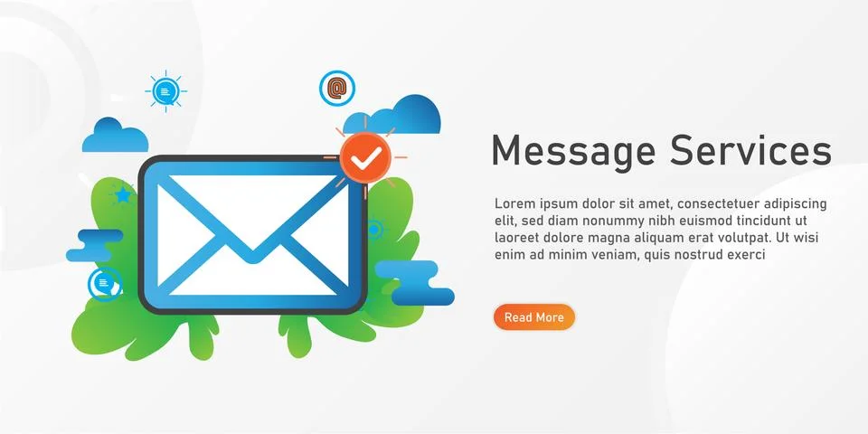 Message Landing page template. creative website template designs. editable Ve Stock Illustration