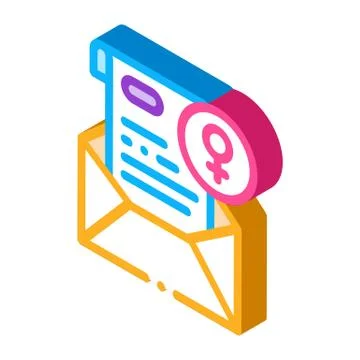 Message Letter isometric icon vector illustration Stock Illustration