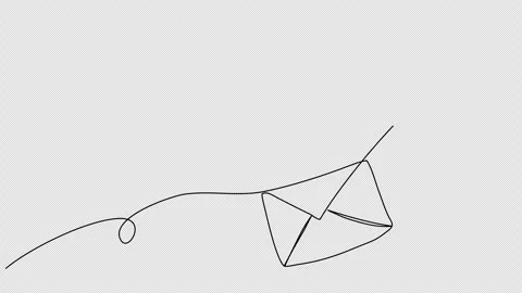 Message letter one line drawing animation. Video clip with alpha channel. Video stock 270718535