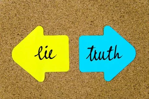 Message Lie versus Truth Stock Photos