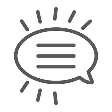 Message line icon, chat and dialog, bubble speech sign, vector graphics, a 스톡 일러스트