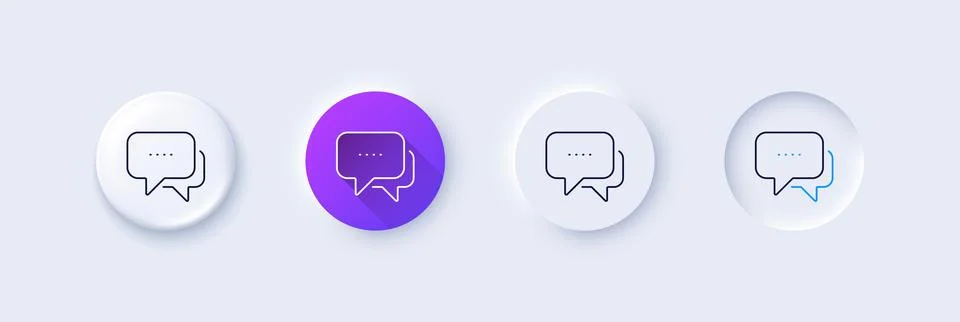 Message line icon. Chat comment sign. Speech bubble. Line icons. Vector Stockillustratie