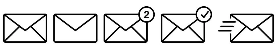 Message line icon set Stock Illustration