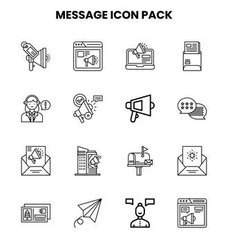 Message Line UI Icons Pack Stockillustratie