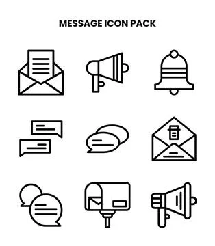 Message Line UI Icons Pack イラスト素材