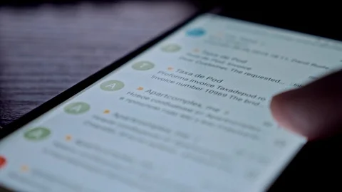 Message list on smartphone Stock-Footage 120693229