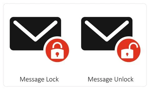 Message Lock and Message Unlock Stock Illustration