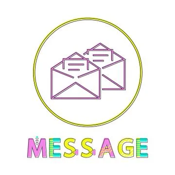 Message Mails in Envelopes Vector Illustration Stock Illustration