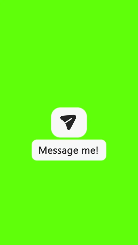 Message me Paper Plane Animation – Vertical 4K Message Button Green Screen Stock Footage 324101438