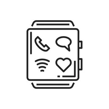 Message, missed call, wifi and like sign isolated Stock Illustration