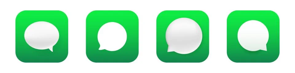 Message mobile app 3d modern icon. Chat messenger phone application icon Stock Illustration