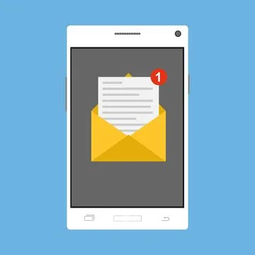 Message on the mobile phone Illustrazione stock