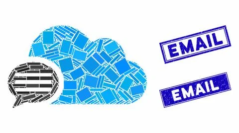 Message Mosaic and Scratched Rectangle Watermarks Stock Illustration